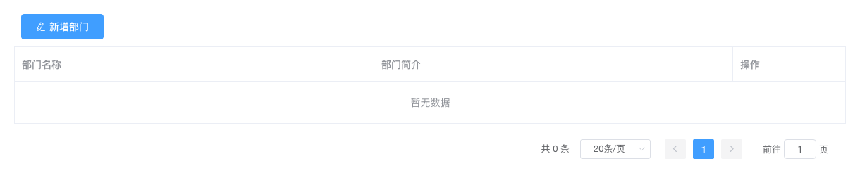 部门列表和新增入口